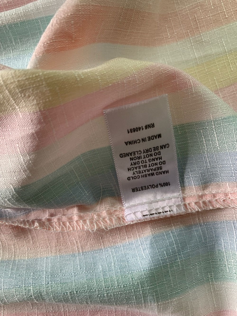 Unique Vintage Bright Rainbow Striped Tie-Shoulder Dress - Picture 7 of 7